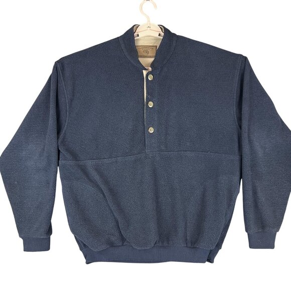 Clearwater Outfitters Mens L Navy Blue 1/4 Button Fleece Pullover Warm Casual - Picture 1 of 9